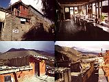 203 Kagbeni Red Lodge 2002 In 2002 I stayed at the Red Lodge in Kagbeni, with my room on the roof, and a good view of the town. I went to the dining room and had some potato soup, very tired again after my hike. The dining room is all Buddhist with paintings, thangkas, photos of famous lamas, postcards of various monasteries, and of course Coke and Bounty bars.